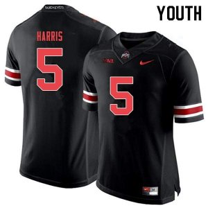 Youth Ohio State Buckeyes #5 Jaylen Harris Black Out Nike NCAA College Football Jersey June LEZ4544FK